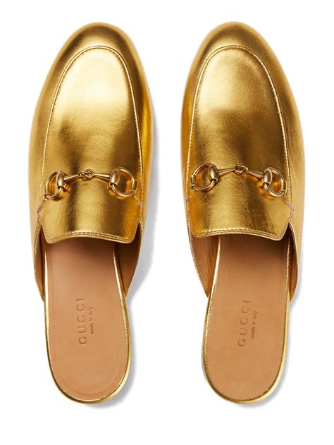 gucci gold princetown loafers|gucci princetown loafers women.